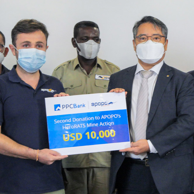 PPCBank អបអរសាទរការគាំទ្រពីម្ចាស់ជំនួយសម្រាប់យុទ្ធនាការរៃអង្គាសប្រាក់ APOPO